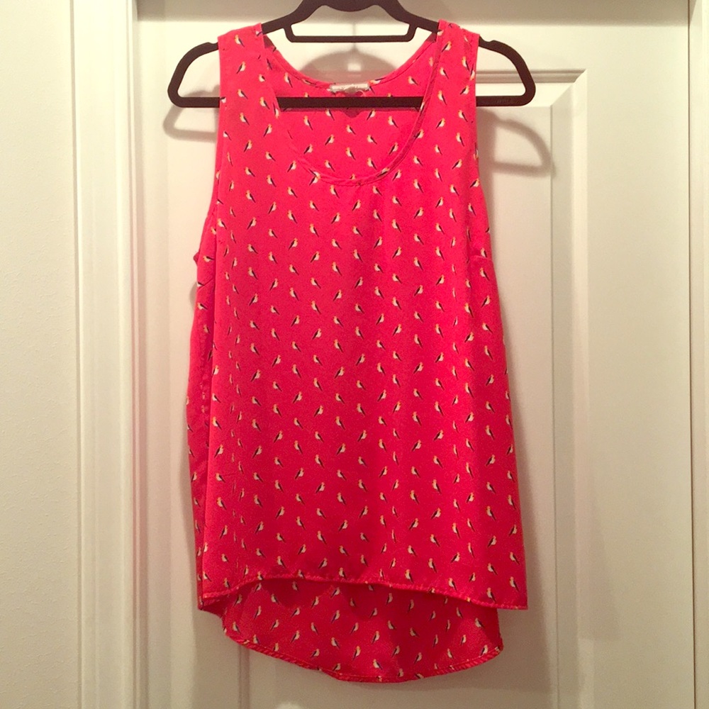 Adorable pink/red  hi/low tank!